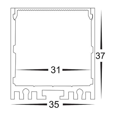 Black Deep Square Aluminium Profile