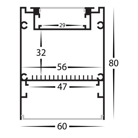 Deep Square Up & Down Aluminium Profile