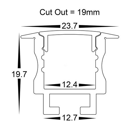 Deep Recessed Square Winged Aluminium Profile