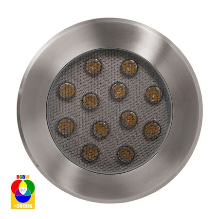 Split 316 Stainless Steel 12w RGBW LED Inground Light