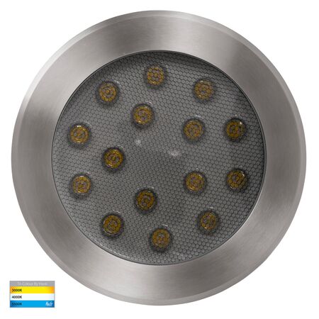 Split 316 Stainless Steel TRI Colour 18w LED Inground Light