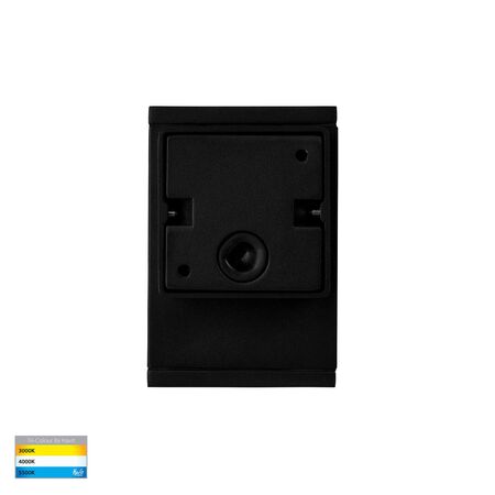 Quadru Square Black TRI Colour Fixed Down LED Wall Light