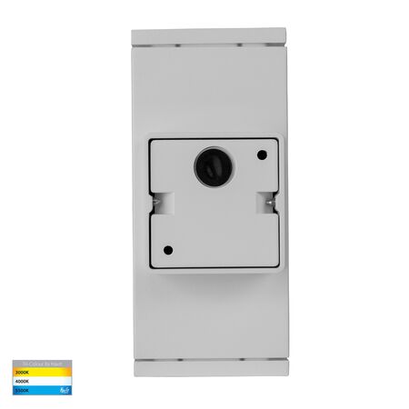 Quadru Square White TRI Colour Up & Down LED Wall Light