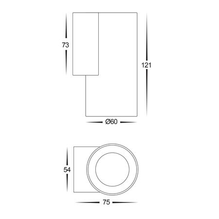 Aries Aluminium White Fixed Down LED Wall Light