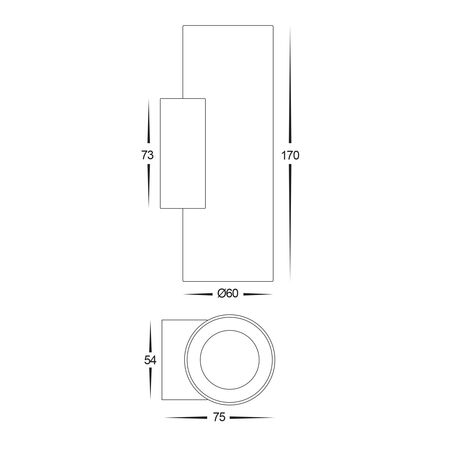 Aries 316 Stainless Steel White Up & Down LED Wall Light