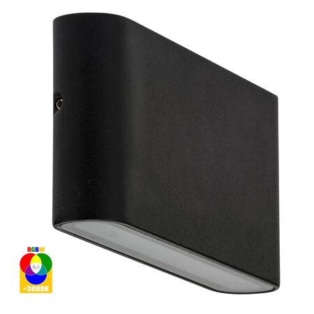 Lisse Black Fixed Down RGBW LED Wall Light