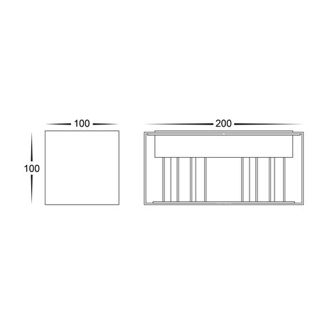 Versa White Square Up & Down Wall Light