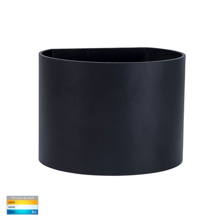 Versa Black Round Up & Down Wall Light