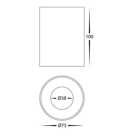 Nella Black 7w Surface Mounted LED Downlight