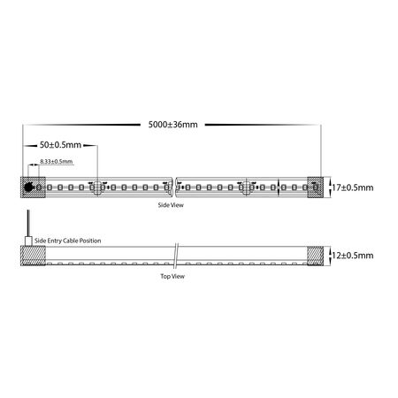 14.4w IP67 24v DC Side Bend HaviFlex Flexible Neon LED Strip 4000k