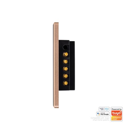 Wifi 3 Gang Black with Gold Trim Wall Switch