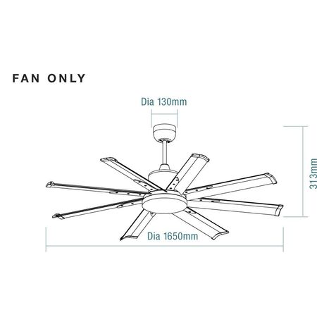 Albatross Mini DC 1650mm 65 8 Blade Remote Control Ceiling Fan White