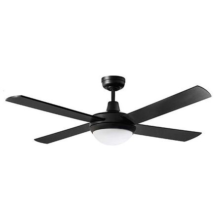 Lifestyle 1320mm 4 Blade Ceiling Fan with 24w LED Light Tricolour Matt Black