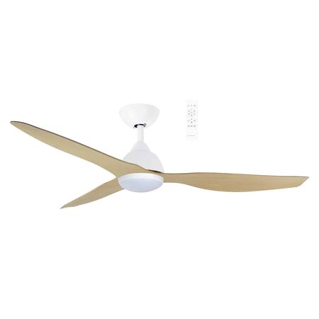 Avoca DC 1220mm 3 ABS Blade WIFI & Remote Control Ceiling Fan with Variable Dim 20w CCT LED Light Matt White/Oak