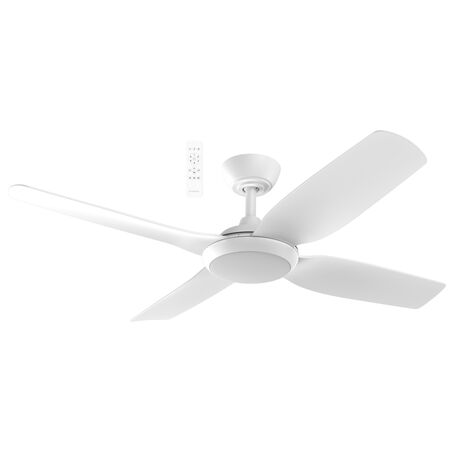 Viper DC1220mm 4 Blade All ABS WIFI & Remote Control Ceiling Fan with Variable Dim 18w CCT LED Light Matt White