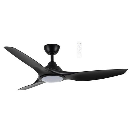 Impact DC 1320mm 3 ABS Blade WIFI & Remote Control Ceiling Fan with Variable Dim 20w CCT LED Light Matt Black