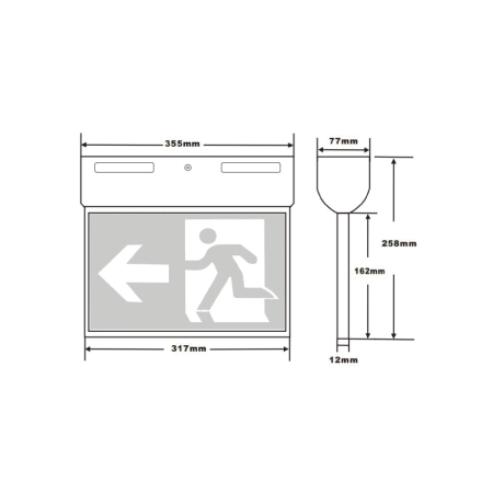 Slim Surface Mount Exit Sign