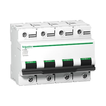 Acti9, Miniature circuit breaker (MCB), C120N, 4P, 80A, C curve, 10000A (IEC/EN 60898-1), 10kA (IEC/EN 60947-2)