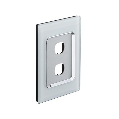 Saturn Series, Switch Grid Plate and Cover, 2 Gang, Vertical/Horizontal Mount - Ocean Mist