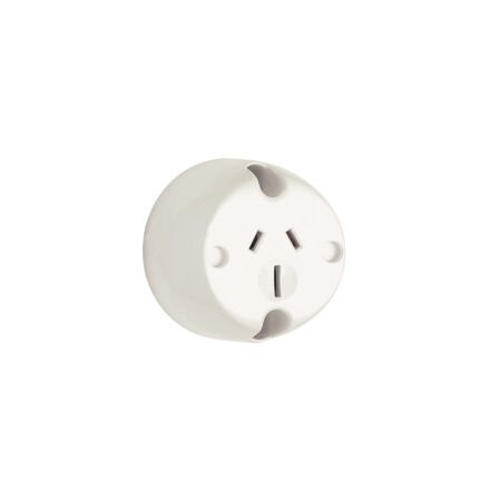 Standard Series, Single Socket Outlet, 250VAC, 15A, 3 PIN, Surface Mount - White Electric