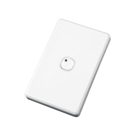 C-Bus Control and Management System, Plastic Plate Wall Switch, 1 Button - White Electric