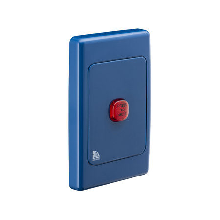 Medilec, Audible/Visual Alarm, 250VAC, 1 Gang, Vertical - Dark Blue