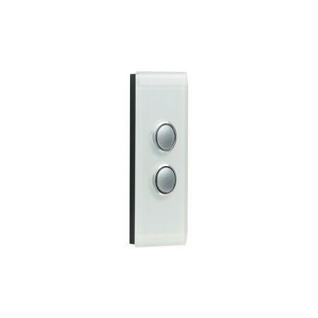 Saturn Series, Grid and Plate Assembly Architrave, 2 Gang, 250V, 16AX/20A - Ocean Mist